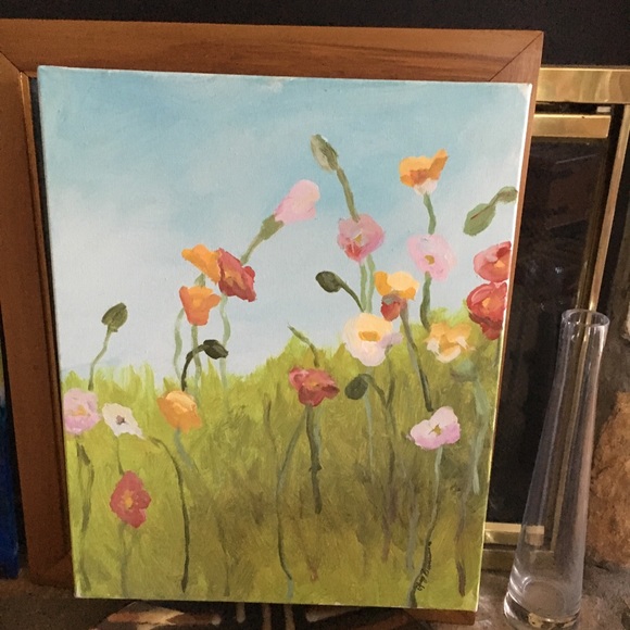 Wild Poppies Original Acrylic On Canvas 20" x 16"